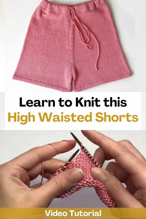 Watching this video tutorial you can learn how to knit this high waisted short. This knitting project is amazing! The creator of this video will teach you step by step how to make this short, you just have to follow her instructions step by step so that the result of your knitting looks excellent. You can get creative and knit this short with the color of yarn that you like the most! Also, knitting is super relaxing and entertaining. We think starting this knitting project is a great way to... Knit Shorts Free Pattern, Shorts Knitting Pattern Free, Knitted Shorts Pattern Free, Knit Shorts Pattern Free, Knitted Shorts Pattern, Quick Knitting Projects Free, Knit Shorts Pattern, Knit Pants Pattern, Shorts Knitting Pattern