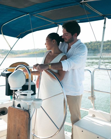 sunrise sailing w high school sweethearts 💗⛵️🌊 - - - #engagement #sailboat #sailboatengagement #sailtatx #laketravis #austinengagementphotographer #austinweddingphotographer #dfwweddingphotographer Sailing Couple, Yacht Photoshoot, Boat Engagement Photos, Boat Engagement, Lake Travis, Austin Wedding Photographer, High School Sweethearts, Austin Texas, Engagement Photographer