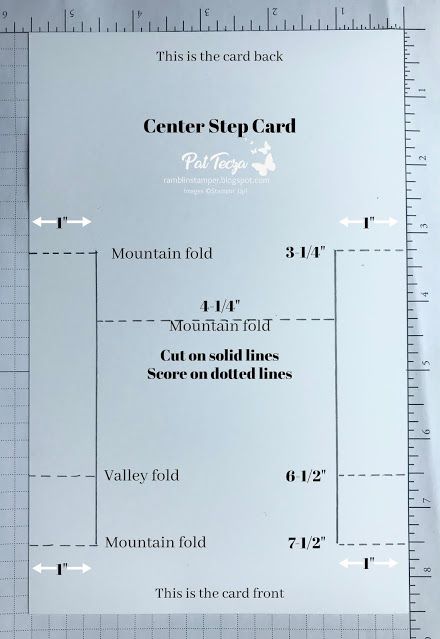 Side Stepper Card Template, Center Step Fun Fold Card, Side Step Card Template, Side Step Fun Fold Card, Centre Step Card Tutorial, Stampin Up Center Step Card Tutorial, Stair Step Card Template, Center Step Cards Ideas, Stepper Cards Template