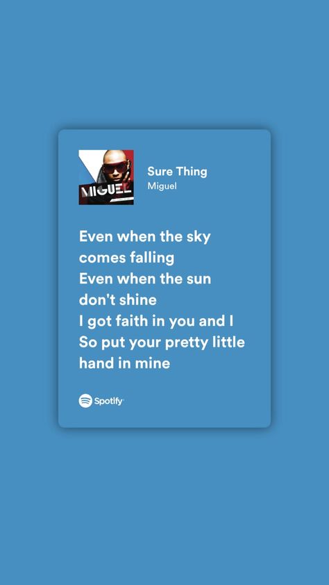 Sure Thing, Spotify Lyrics, You And I, Songs, Music