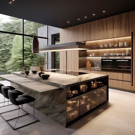 Kirchen Design, Modern Kitchen Open, House Flipper, Modern Luxury Kitchen, Apartment Vibes, Persian Architecture, تصميم داخلي فاخر, Kitchens Luxury, Dream Kitchens Design