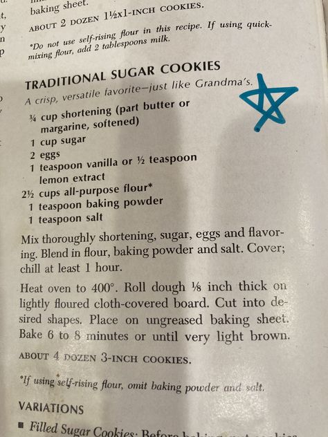 Betty Crocker Cooky Book Recipe, Betty Crocker Cookbook Recipes, Vintage Sugar Cookie Recipe, Betty Crocker Sugar Cookie Recipe, Sugar Cookie Recipie, Mexican Dessert Recipes Easy, Betty Crocker Sugar Cookie Mix, Betty Crocker Cook Book, Betty Crocker Cookies