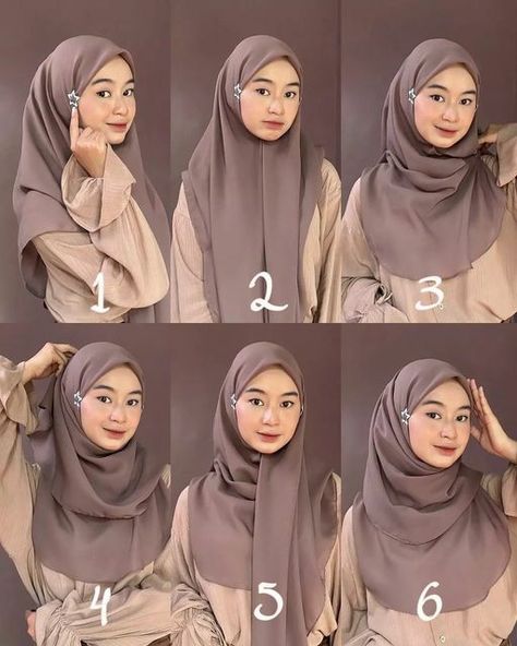 Korean Style Hijab, How To Wear Hijab, Fesyen Islam, Simple Hijab Tutorial, Tutorial Hijab Pashmina, Stile Hijab, Muslimah Outfit, Outfit Korean Style, Hijab Designs