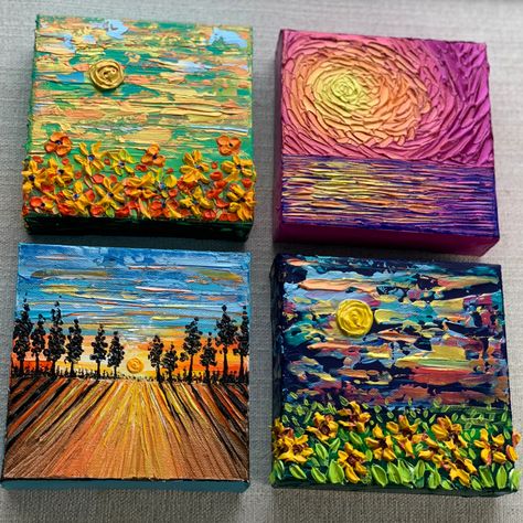 Textured acrylic painting techniques on canvas Textured acrylic painting tutorial Texture medium for acrylic painting Textured canvas painting Palette knife landscape painting Palette knife floral painting Palette knife painting flowers Original paintings for sale Canada Original paintings online ideas Impasto texture knife painting Impasto flower painting Impasto acrylic knife painting Mini canvas paintings Miniature painting techniques Mini canvas painting ideas Small canvas painting ideas Oil Painting On Mini Canvas, Acrylic Knife Painting Ideas, Palette Knife Painting Ideas, Palette Knife Landscape Paintings, Textured Acrylic Painting Tutorials, Mini Canvas Texture Painting, 4 Small Canvas Painting Ideas, Miniature Canvas Painting Ideas, Flower Acrylic Painting Ideas