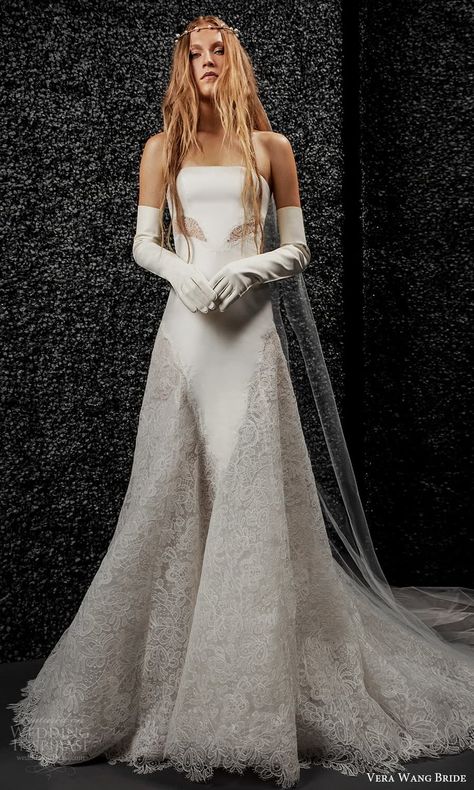 vera wang bride pronovias fall 2021 bridal glove strapless straight across neckline modern modified a line wedding dress chapel train (36) mv -- Vera Wang Bride Fall 2021 Wedding Dresses | Wedding Inspirasi #wedding #weddings #bridal #weddingdress #weddingdresses #bride #fashion #label:Pronovias #label:VeraWang #label:VeraWangBride #season:Fall/Winter #week:392021 #year:2021 ~ Vera Wang Wedding Dress, Vera Wang Bridal, Vera Wang Wedding, Wedding Dresses Vera Wang, Diane Kruger, Bridal Dress Design, Elegant Bride, Luxury Wedding Dress, Formal Dresses For Weddings