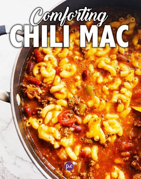 The marriage of two of the most comforting comfort foods of all time! This Chili Macaroni and Cheese Recipe combo is a great dinner and a delicious way to use up leftover Chili in a one-pan recipe. #chilimac #comfortfood #chili Chili Mac And Cheese Recipe, Chili Macaroni, Pip And Ebby, Chili Mac Recipe, How To Cook Chili, Leftover Chili, Chili Mac And Cheese, Comfort Casseroles, Macaroni And Cheese Recipe