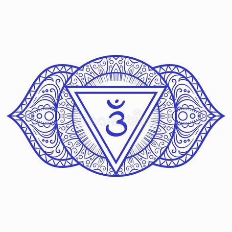 Ajna, third eye chakra symbol. Colorful mandala. Vector illustration. Design royalty free illustration 3rd Eye Illustration, Ajna Chakra Tattoo, Ajna Tattoo, Third Eye Chakra Tattoo, Ajna Chakra Symbol, Third Eye Chakra Art, Chakra Symbols Art, Third Eye Chakra Symbol, Third Eye Symbol