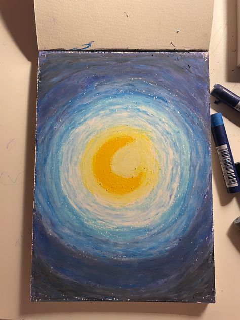 Cute Art Easy Painting, Oil Pastel Drawing Idea, Oil Pastel Journal, Gel Crayons Art Ideas, Soft Pastel Art Ideas Easy, Oil Pastel Art Ideas Easy, Oil Pastels Drawings Easy, Value Art Projects Elementary, Impressionism Art Easy Oil Pastel