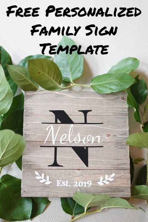 How to make last name family est sign. Rustic wood signs. DIY farmhouse style home decor.  Joanna Gaines would approve of this fixer upper inspired wall decoration. Family Established Sign Diy, Established Signs Diy, Wood Signs Diy, Monogram Template, Established Family Signs, Est Sign, Free Monogram, Signs Diy, Established Sign