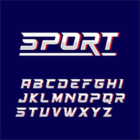 Sport Font Design, Sporty Fonts, Free Sports Fonts, Sport Lettering, Sports Typography, Sport Typography, College Night, Graphic Design Letters, Decorative Fonts