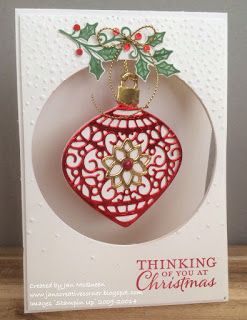 Ornament Cards Christmas, Stampin Up Embellished Ornaments Cards, Stampin Up 3d Christmas Ornaments, Embellished Ornaments Stampin Up Cards, Stampin Up Embellished Ornaments, Ornament Cards Handmade, Christmas Cards With Ornaments, Fall Critters, Nativity Cards