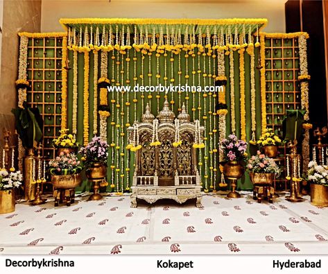 When tradition meets devotion, our hearts and home are truly blessed. Sathyanarayana Swamy Pooja Decor by Sukanya @decor_by_vaishnavi of #kokapet branch #hyderabad #sathyanarayanapooja #sathyanarayanavratham🕉️🙏 #housewarming #gruhapravesam #poojaDecor #decorbykrishnakokapet @decorbykrishna is a unit of @pellipoolajada Traditional Decorations using only Natural materials #noplastic #nofloralfoam  #nothermocoal #nostyrofoam #ecofriendlywedding  #pellikooturu #pellikoduku  #mangalasnanam  ... Satyanarayana Swamy Pooja Decoration, Satya Narayana Pooja Decoration, Pellikoduku Decorations At Home, Sathyanarayana Pooja Decoration At Home, Sathyanarayana Swamy, Pooja Decoration Ideas At Home, Pooja Backdrop Decoration, Decor By Krishna, 2024 Diwali