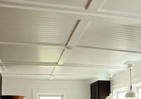 12 Best Drop Ceiling Alternatives: Stylish and Affordable Solutions 14 Drop Ceiling Alternatives, Ceiling With Beams, Faux Wooden Beams, Ceiling Alternatives, Drop Ceiling Grid, Plywood Ceiling, Board Ceiling, Ceiling Options, Ceiling Grid