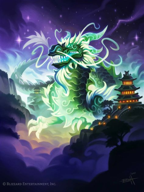 Mercenaries/Yu'lon (84039) - Hearthstone Wiki Cloud Serpent, Warcraft Art, Dnd Dragons, Blizzard Hearthstone, Fandom Games, Fantasy Monster, Dragon Artwork, Fantasy Dragon, Chinese Dragon