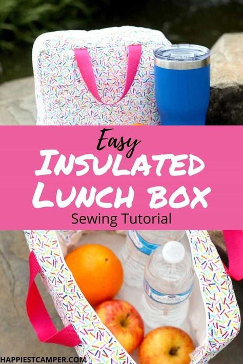 Diy Lunch Box Pattern, Diy Lunch Box Ideas, Lunch Box Pattern Free, Lunch Bag Pattern Free, Lunch Box Sewing Pattern, Lunchbox Sewing Pattern Free, Sewing A Lunch Bag, Lunch Box Patterns Bag Tutorials, Lunchbox Pattern