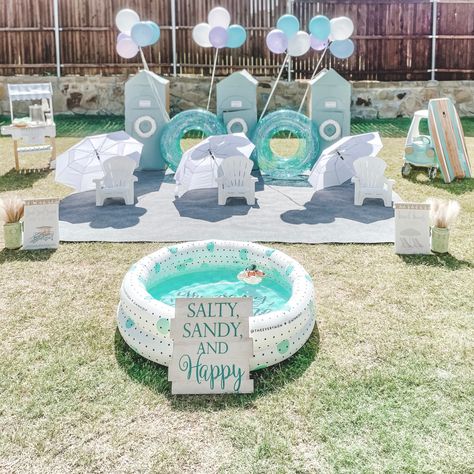 Beach First Birthday, Summer Birthday Themes, Beach Theme Birthday Party, Beach Theme Birthday, Surf Birthday Party, Surf Birthday, Surf Party, Beach Birthday Party, Toddler Birthday Party