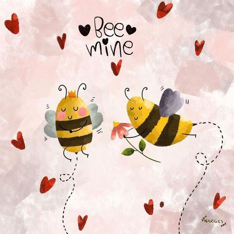 Happy Doodles, Unicornios Wallpaper, Happy Love Day, Bee Printables, Bee Drawing, Bee Book, Bee Illustration, I Love Bees, Cartoon Bee