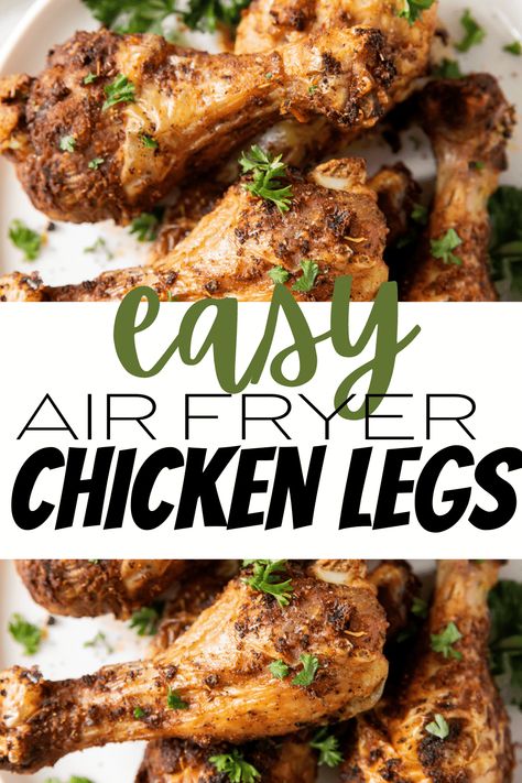 Chicken Legs In Air Fryer, Chicken Legs Recipe, Crispy Air Fryer Chicken, Chicken Leg Recipes, Air Fryer Chicken Wings, Air Fried Chicken, Air Fryer Recipes Chicken, Fried Chicken Wings, Honey Bbq