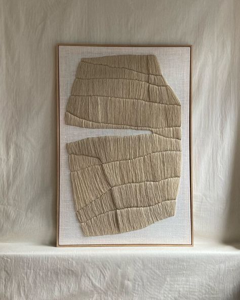 Textured Textile Art, Textile Canvas Art, Textile Objects, Sarita Handa, Celeste Art, Cross Stitch Wall Art, Stone Wall Art, Textiles Artwork, Embroidery Wall Art