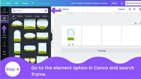 How to Create a Seamless Instagram Carousel in Canva - Blogging Guide Canva Carousel Template, Instagram Scrapbook Post Carousel, Instagram Carousel Collage, Seamless Carousel Instagram, Carousel Post Instagram, Instagram Carousel Design, Instagram Carousel Template, Canva Inspiration, Carousel Design