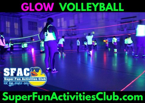 Glow Volleyball Party, Glow In The Dark Volleyball Party, Glow Volleyball, Volleyball Party Ideas, Glow In The Dark Volleyball, Summer Volleyball, Volleyball Banquet, Volleyball Party, Post Prom