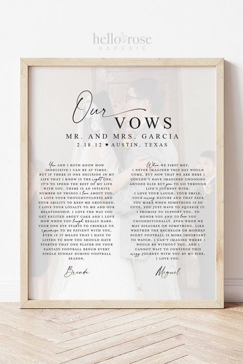 Our Vows Framed, Vow Pictures Frame, Wedding Vow Keepsake, Vow Wall Art, Vows Keepsake Ideas, Wedding Vows Keepsake Ideas, Wedding Vow Wall Art, Wedding Vows Wall Art, Wedding Vow Keepsake Ideas