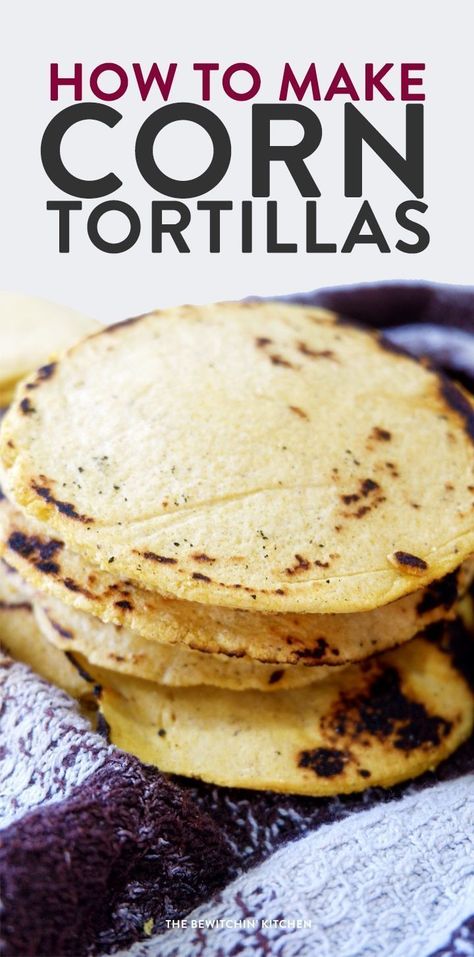 How to make corn tortillas. These easy to make gluten free tortillas are just three ingredients: masa harina, salt, and water. They're so easy, you'll never buy taco shells again! #DIYTortillas Gluten Free Taco Shells, Make Corn Tortillas, Homemade Taco Shells, Corn Taco Shells, Taco Shell Recipe, Corn Tortilla Recipes, How To Make Corn, Homemade Corn Tortillas, Gluten Free Tortillas