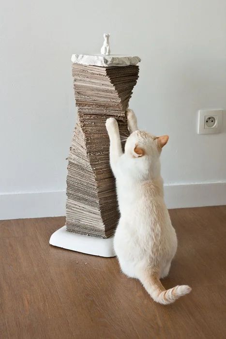 Cat Assesories, Diy Cat Scratching Post, Diy Cat Scratcher, Katt Diy, Katt Grejer, Kat Diy, Chat Diy, Cardboard Cat Scratcher, Cardboard Cat