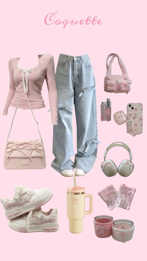 Style Coquette Simple Coquette Outfits For School, Coquette Outfits Ideas, Coquette Aestethic Outfits, Cute Coquette Outfits, Coquette School Outfits, Coquette Fashion Outfit, Coquette Outfit Ideas, Outfits Coquette, Coquette Clothes