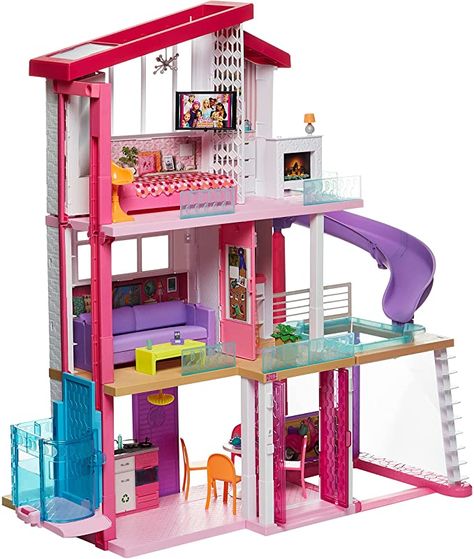 Barbie House With Elevator, Dreamhouse Barbie, Barbie Pool Party, Barbie Dreamhouse, Barbie Doll Set, Transforming Furniture, Chelsea Doll, Pool Slide, Barbie Doll House