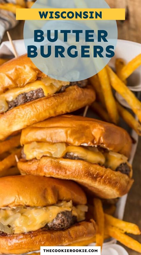 Wisconsin Butter Burger Recipe, Butter Burger Recipe, Indulgent Dinner, Stovetop Burgers, Best Cheeseburger Recipe, Burgers On The Stove, Butter Burger, Grilled Burger Recipes, Butter Burgers