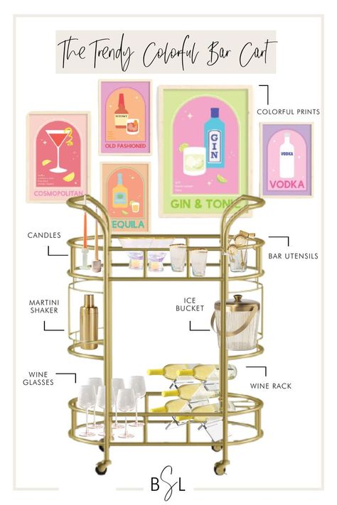 College Girl House Decor, Auburn Apartment, College Bar Cart, Bar Cart Inspo, Uni House, College Bathroom Decor, Girly House, Apartment 2023, College Living Rooms