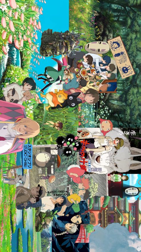 #ghibli #studioghibli #ghibliaesthetic Hayao Miyazaki Art, Miyazaki Art, Movie Collage, Studio Ghibli Background, Pixel Art Background, Studio Ghibli Movies, Japon Illustration, Studio Ghibli Art, Edgy Wallpaper