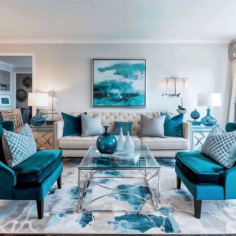 teal_living_room_ideas 1 Teal Color Living Room Ideas, Turquoise Living Room Decor Ideas, Living Room Ideas Teal And Grey, Aqua Living Room Decor Turquoise, Taupe And Teal Living Room, Turquoise Lounge Ideas, Ice Blue Living Room, Teal And Silver Living Room, White And Teal Living Room