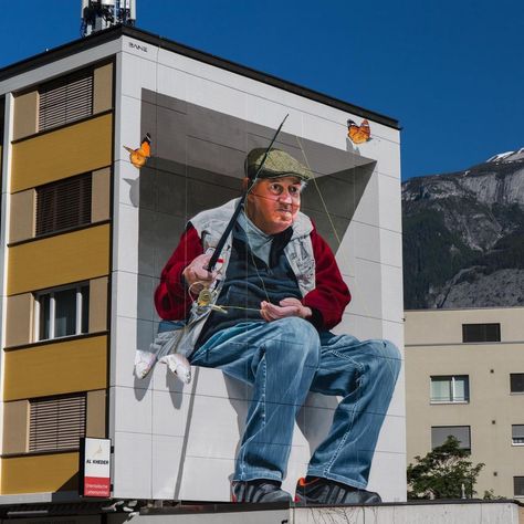 Fabian Bane Florin @ Chur, Switzerland Chur Switzerland, Grafitti Street, Seni Mural, Street Art News, Street Art Utopia, Street Art Artists, Sidewalk Art, Street Mural, Urban Street Art