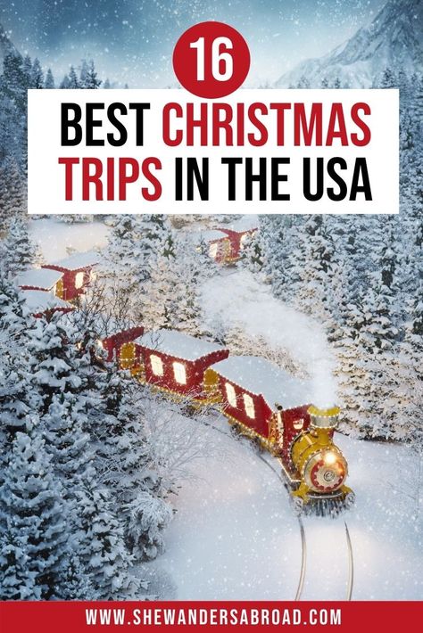 Are you looking for the best places to spend Christmas in the United States? Click here to read more about the best Christmas vacations in the USA! | USA Travel Tips | USA Christmas Family Vacation Destinations | Christmas Travel USA | Best Christmas Vacation Destinations in the USA | USA Christmas towns | Christmas Getaways in the United States | USA December Vacation Ideas | Where to Celebrate Christmas in the USA | Best Places to Visit in December in the USA | USA winter vacation ideas Christmas Trips, Christmas Vacation Destinations, Best Christmas Vacations, Christmas Travel Destinations, Christmas Towns, Christmas Getaways, Usa Christmas, Vacations In The Us, Winter Travel Destinations