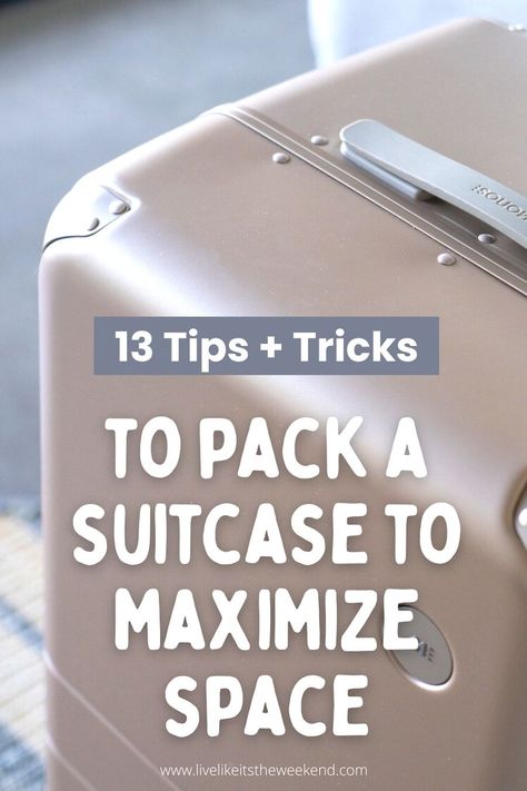 Living Out Of A Suitcase Tips, Tips On Packing A Suitcase, Pack A Suitcase For A Week, How To Pack Luggage For Plane, Packing Efficiently Suitcases, How To Pack Luggage Tips, Packing Tips Suitcase, Organized Packing Suitcase, Efficient Travel Packing