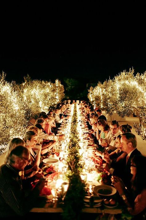 Magical Lighting, Evening Lighting, Lighting Wedding, Long Table Wedding, Balinese Decor, Wedding Reception Ideas, Outdoor Dinner, Festa Party, Greece Wedding