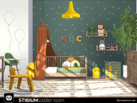 Sims 4 — Stibium Toddler Room by wondymoon — Stibium toddlers sets! #featuredartist Sims 4 Dinosaur Room Cc, Sims 4 Cc Todler Room, Sims Toddler Room, Wondymoon Sims 4 Cc, Sims 4 Child Room Cc, Sims 4 Toddler Bedroom, Sims 4 Toddler Room Cc, Sims 4 Cc Kids Room, Sims 4 Baby Room