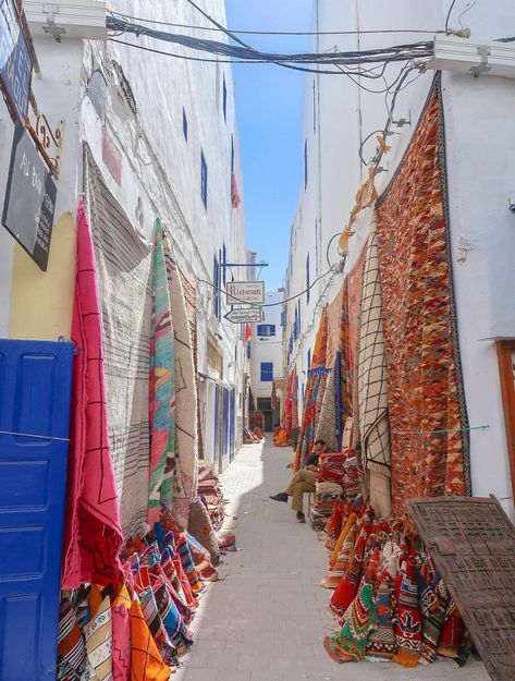 Morocco Itinerary, Morocco Aesthetic, Essaouira Morocco, Moroccan Inspiration, Outside Seating, Blue Boat, Morocco Travel, Walled City, Before Sunset