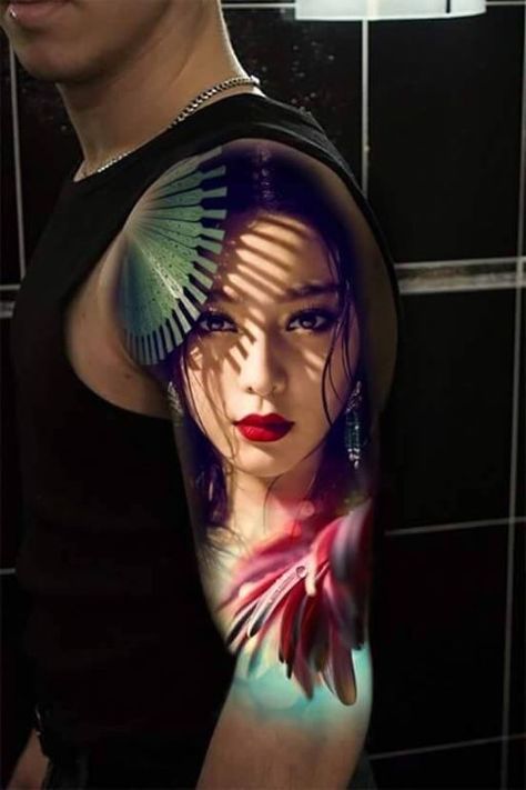 For Arm Tattoo, Tato Geisha, Tato Phoenix, Japanese Geisha Tattoo, Geisha Tattoos, Japanese Snake Tattoo, Bodysuit Tattoos, Geisha Tattoo Design, Hanya Tattoo