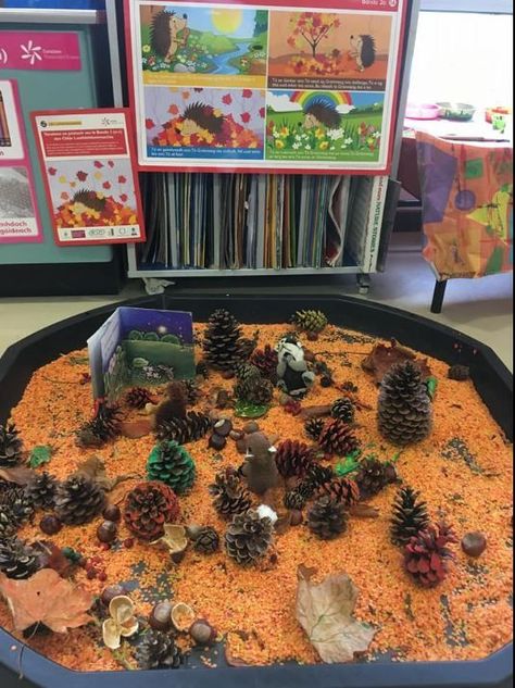 Autumn Eyfs Activities, Shoe Box Diorama, Autumn Preschool Theme, Tuff Tray Ideas Toddlers, Tuff Tray Ideas, Fall Sensory Bin, Tuff Spot, Preschool Art Projects, Eyfs Activities