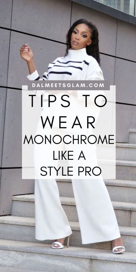 Elegant Monochromatic Outfits, Elegant Monochrome Outfit, Black And White Monochrome Outfits, Monochrome Summer Outfit Ideas, Monochromatic Outfit Black Women, Monochrome Outfit Street Style, Monochromatic Outfit Street Style, Monochromatic Outfit Winter, Monochromatic Blue Outfit