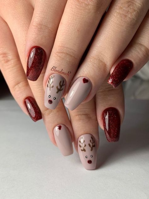 Red Christmas Nails, Cute Christmas Nails, Christmas Nails Easy, Christmas Gel Nails, Her Nails, Christmas Nails Acrylic, Nails 2023, Festival Nails, Xmas Nails