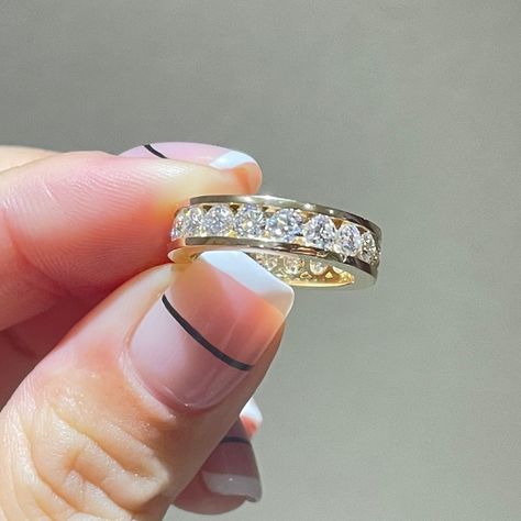 Eternity Wedding Bands, Band Gifts, Mens White Gold Rings, Diamond Engagement Band, Wedding Rings Round, Engagement Ring Prices, Channel Setting, Men's Wedding Ring, Ring Moissanite