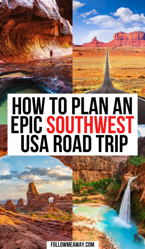 Southwest Road Trip, Southwest Travel, Usa Road Trip, Road Trip Map, Southwest Usa, Usa Roadtrip, Visit Usa, National Park Road Trip, Us Road Trip