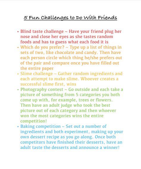 5 Fun Challenges to do With Friends Fun Youtube Challenges Ideas, Youtube Channel Ideas With Friends, Youtube Challenges Ideas Funny, Youtube Challenges To Do With Friends, Fun Challenges To Do, Friend Group Things To Do, Funny Challenges To Do With Friends, Challenge To Do With Friends, Sleepover Challenges