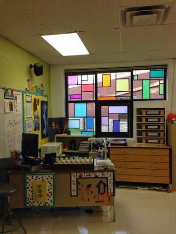 Cool windows! Tissue paper and electrical tape. - even though this is for a classroom I totally want to do this in my bedroom! Cool Windows, Black Classroom, Teacher's Desk, Classroom Window, Art Rooms, Classe D'art, Classroom Decor High School, Diy Classroom Decorations, Art Letters