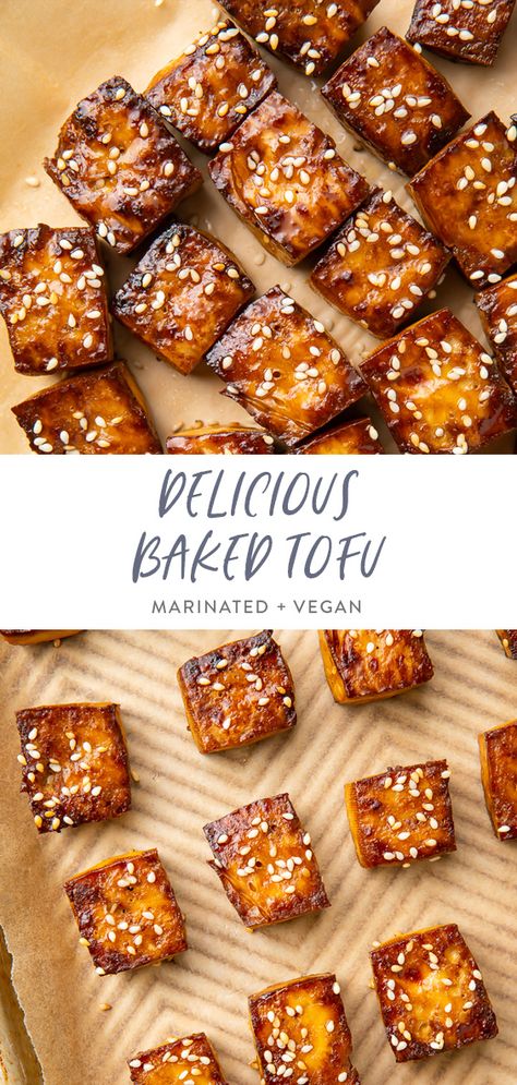 Vegan Tofu Marinade Recipes, East Tofu Recipe, Teriyaki Tofu Marinade Recipe, Marinated Baked Tofu, Simple Tofu Marinade, Make Ahead Tofu Recipes, Crunchy Tofu Baked, Tofu Recipes For Salads, Best Tofu Marinade