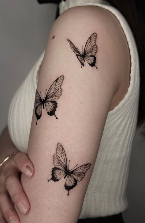 Butterfly Arms Tattoos, Skipper Butterfly Tattoo, Butterfly Shoulder Tattoo, Butterfly Tattoo Arm, Butterfly Tattoos Images, Simple Butterfly Tattoo, Butterflies Tattoo, Butterfly Tattoos On Arm, Girl Shoulder Tattoos